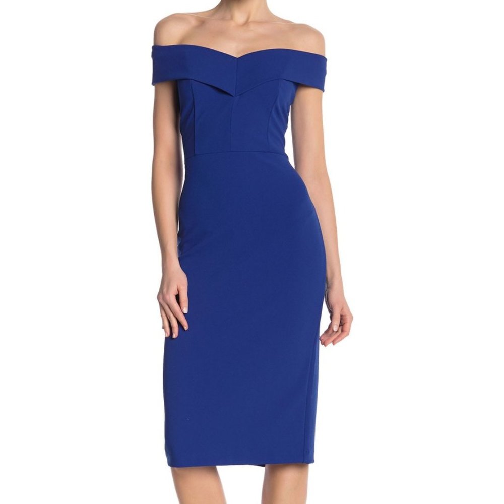 ECI – Off-the-Shoulder Solid Sweetheart Dress